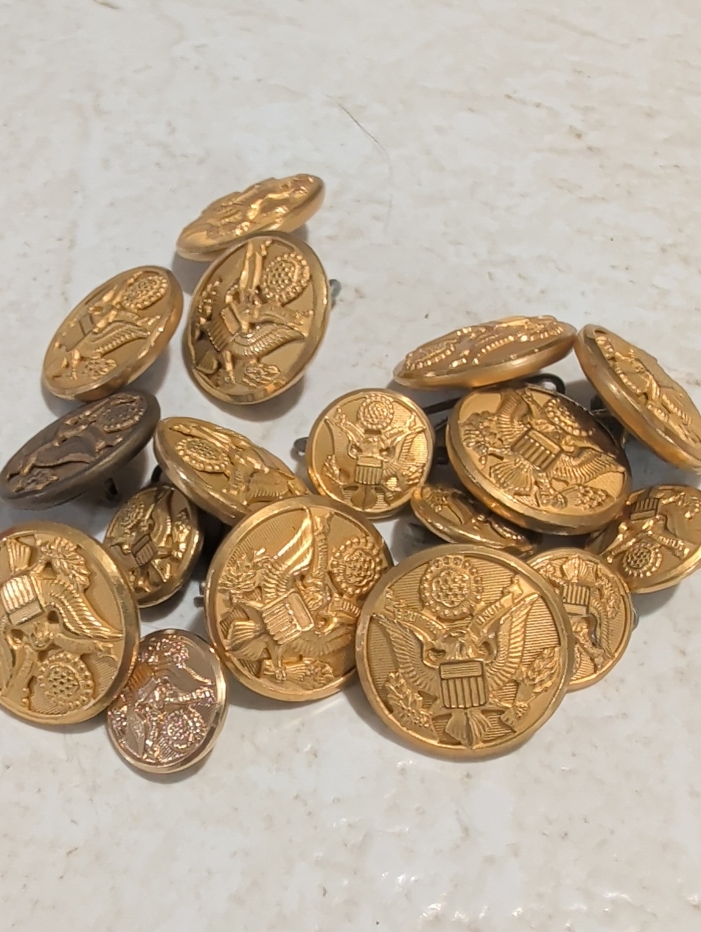 Gold Eagle Emblem Suit Buttons - Men’s Accessory Military Buttons 17 Of In All